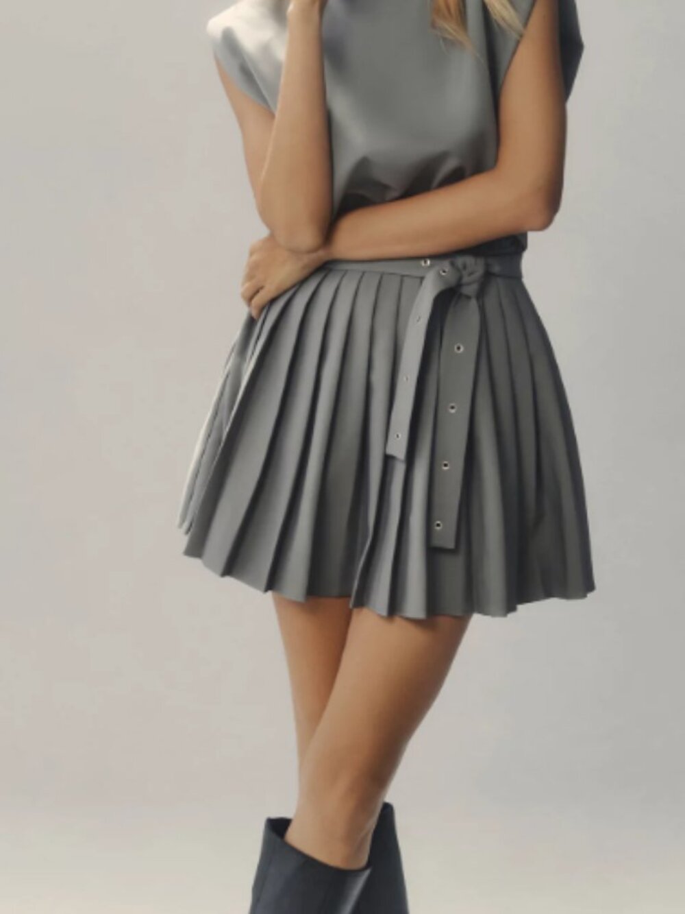 Mare Mare Pleated Belted Dress